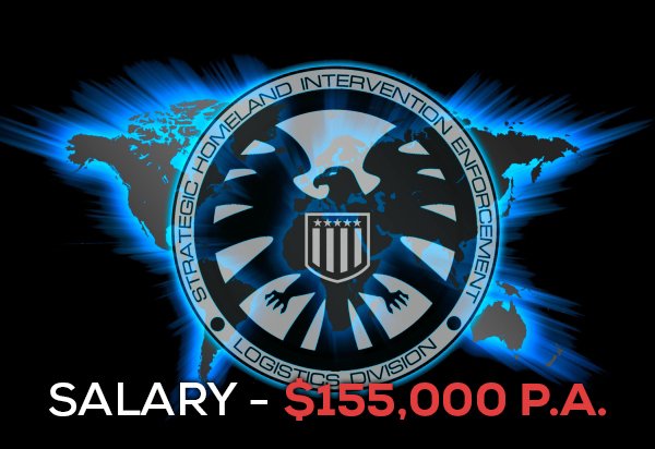 Captain America is employed by the Strategic Homeland Intervention, Enforcement and Logistics Division (S.H.I.E.L.D.) and would likely take home a wage close to that of a CIA special agent. The salary can vary between $75,000 - $155,000.