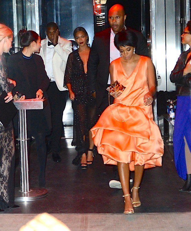 This photo of Jay, Bey, and Solange exiting the Standard following the altercation says it all: