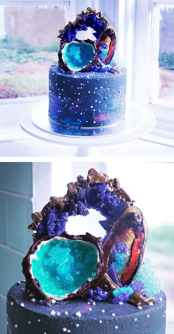 Galaxy And Gemstones Cake