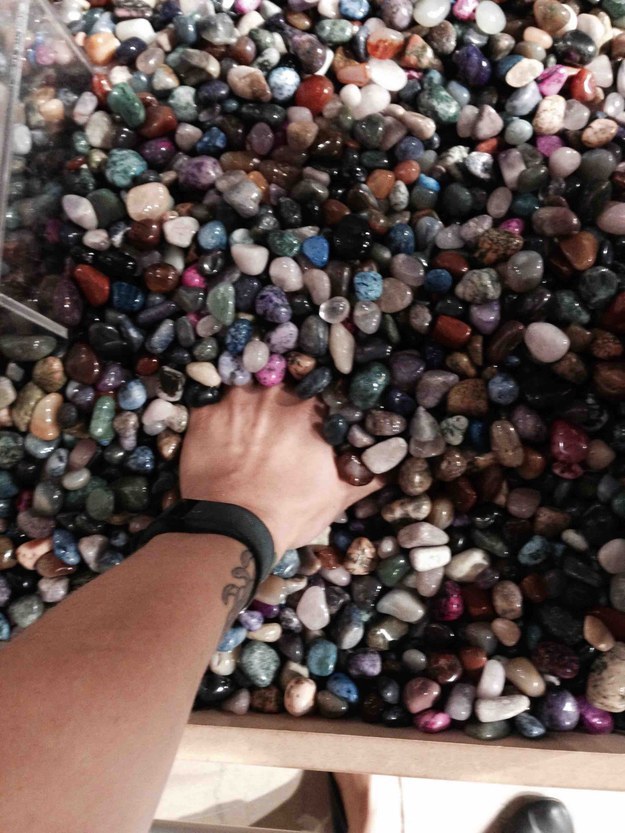 The feeling of putting your hand into these cool, cool stones.
