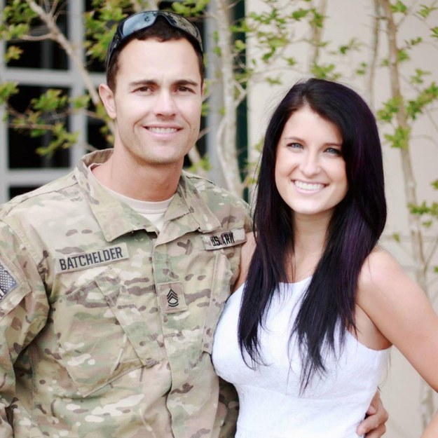 This is Jamie Indiveri and her fiancé Keith Batchelder. She's a licensed massaged therapist and he's a member of the U.S. Army Special Forces, living in Navarre, Florida.