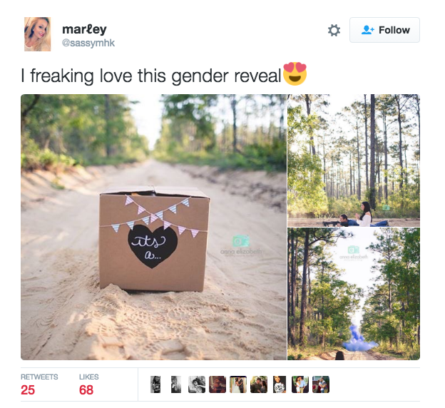 Photos of the couple's unique gender reveal have gone viral on Facebook, with thousands of shares — and a lot of people are praising them for their idea.