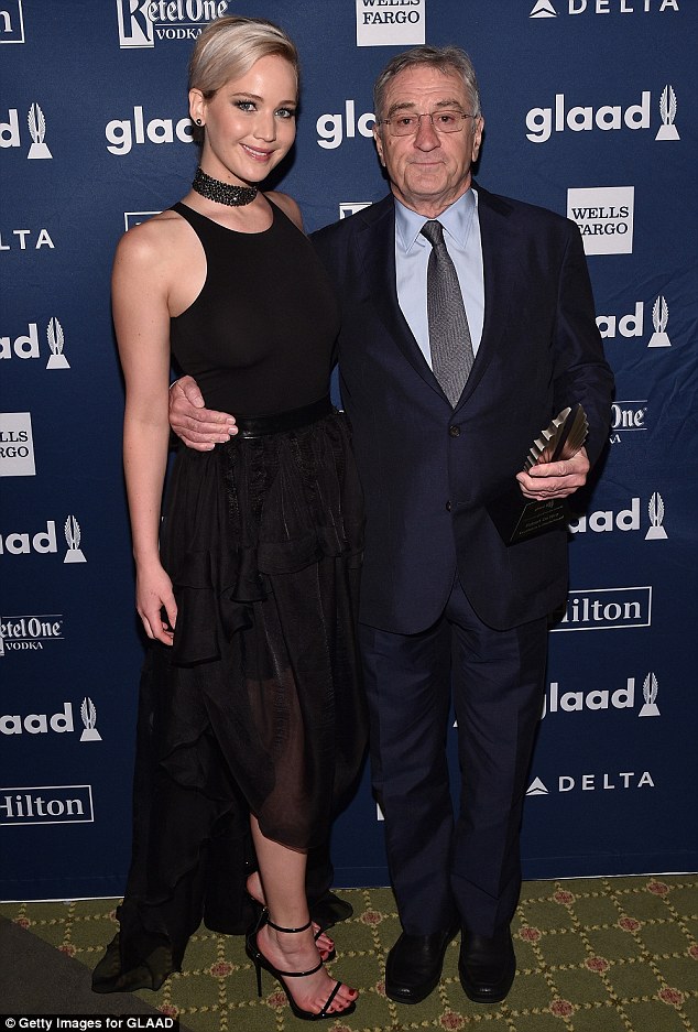 Side by side: Jennifer was all smiles as she posed with actor Robert DeNiro