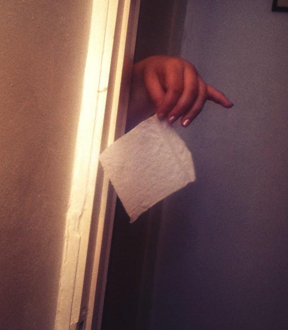 Passed each other toilet roll in an emergency.