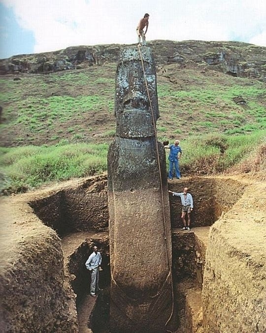 Little known fact: The heads of Easter Island actually have bodies buried below the ground.