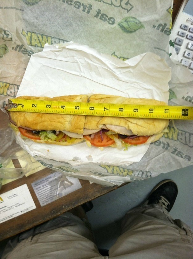 Your footlong sub is actually a dirty lie.