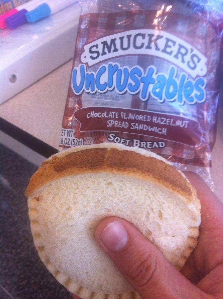 The unparalleled horror of having crust on your uncrustable.
