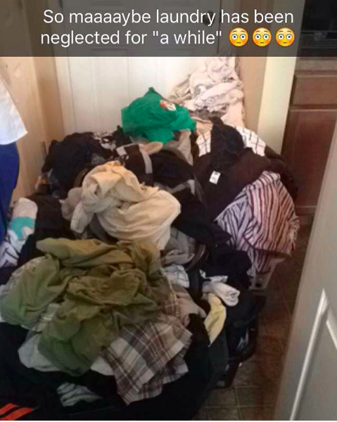 The parent who had this to deal with on "laundry day":