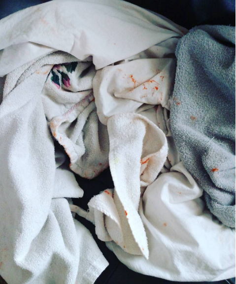 The parent whose toddler threw an orange marker in with the laundry: