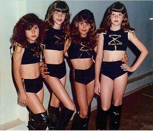 Bullied: She is now the world's highest paid supermodel, but Gisele Bundchen has described how she was bullied in school for being so tall and skinny. Pictured, Gisele (second left) and her twin sister Patricia (far right)