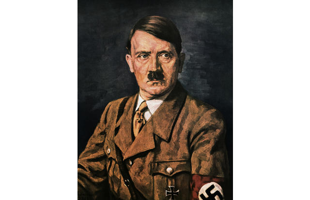 ca. 1940s --- Painting of Adolf Hitler, (1889-1945), Austrian born founder of the German Nazi Party, and Chancellor of the Third Reich. --- Image by © Corbis