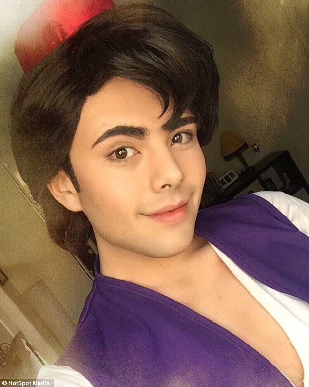 Changing it up: In addition to cosplaying as princesses, Richard occasionally cosplays as male characters, including Peter Pan and Aladdin (above)