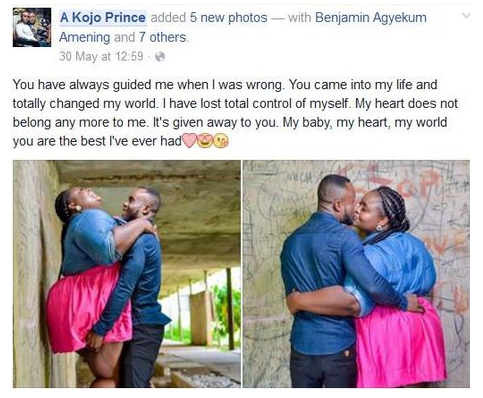 Amoah also posted on his Facebook, sharing his support for his future wife.