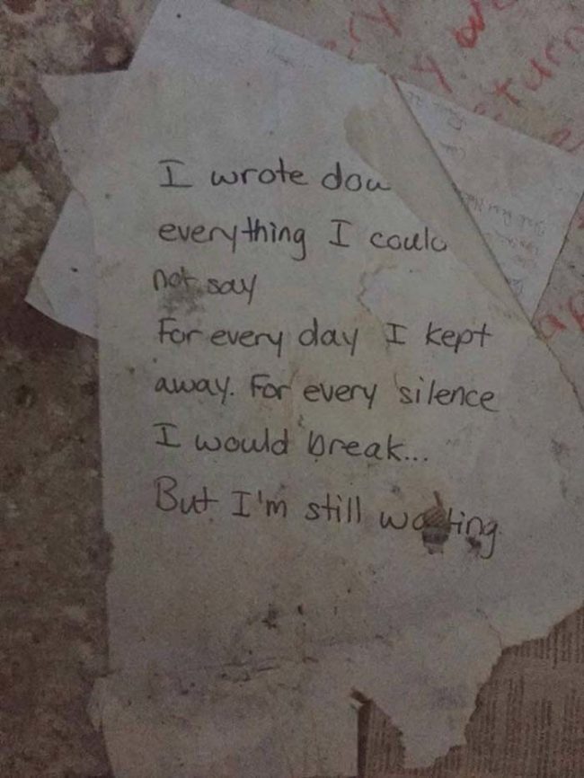 And what scary abandoned house would be complete without a bunch of handwritten letters sitting around?