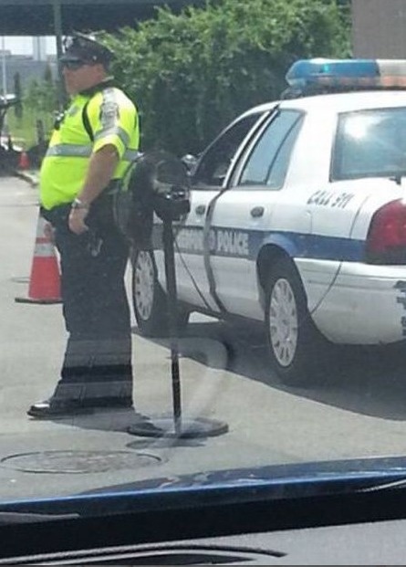 When police officers need a fan while they're on the job. 