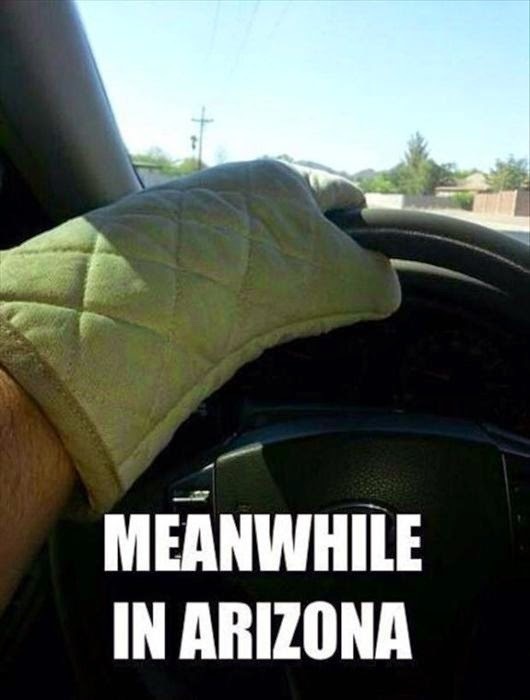 When your steering wheel is so hot, you have to use an oven mitten to touch it.