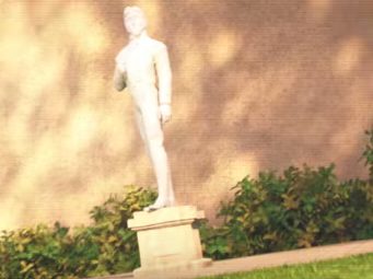 A statue of Hans from "Frozen" can be seen in "Big Hero 6."