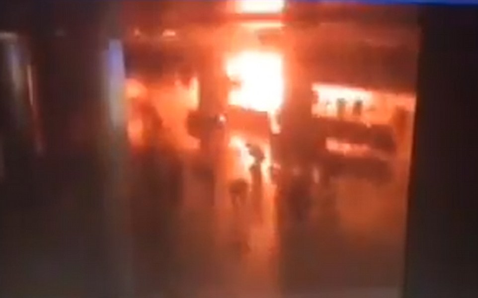 Footage appears to show the moment one of the three bombs was detonated in the devastating suicide attack at Turkey's Ataturk airport