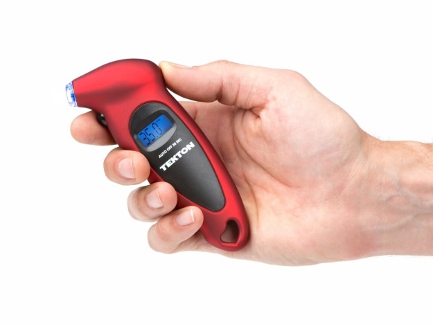This digital tire gauge ($9) that takes out all the guesswork on old analog gauges.