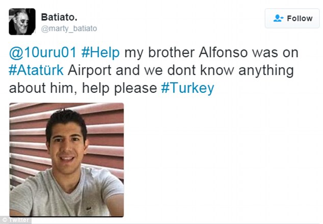 Sick joke: 'Alfonso' - his real name remains unknown - was also claimed as a victim in the Atatürk Airport attack last week. The people behind the sick joke say they're his ex-friends and want to 'ruin his reputation'