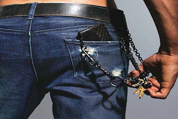 Chaining your wallet to your pants.