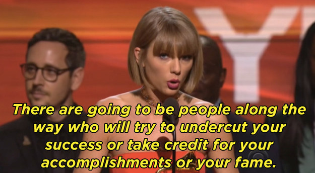 Taylor then appeared to make reference to the drama a few days later at the Grammys, where she discussed the importance of taking credit for your own success during her acceptance speech for Album of the Year.