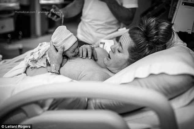 Big moment: First-time feeds can be 'quite a process', said the birth photographer