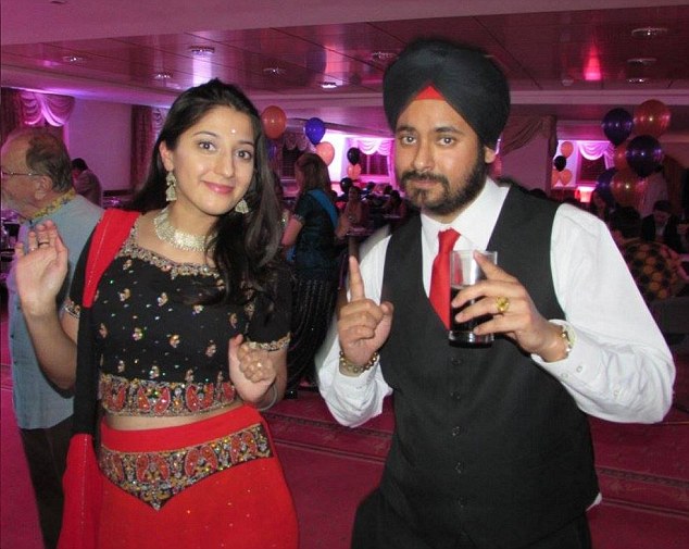 As part of a reinvention process, Mahill (left) now uses the name Mandeep Kaur. She tied the knot with Mr Singh at a ceremony at Rochester Gurdwara.Afterwards, more than 500 guests packed Cobham Hall in Higham, Kent, as Mahil wowed the crowd in a traditional £3,000 bespoke wedding dress
