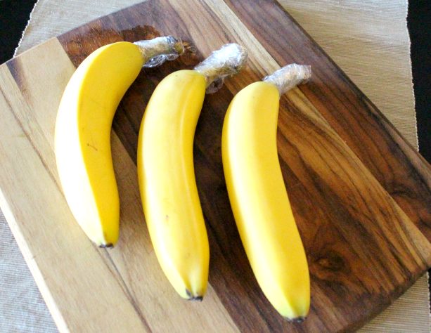 Wrap banana stems.