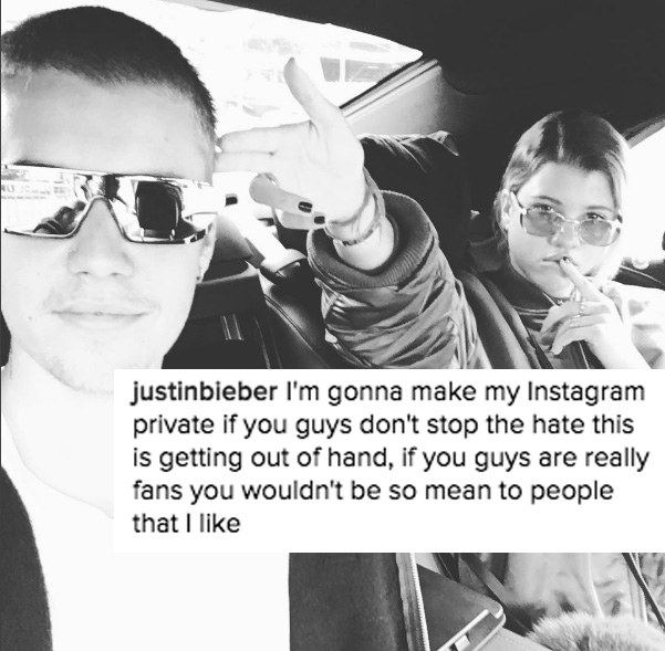 Apparently, he thought that all this hate was unJUSTIN-fied, and uploaded a post threatening to make his Instagram private.