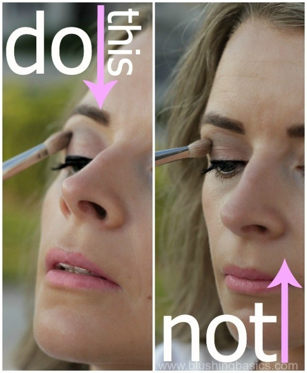 Instead of looking straight ahead in a mirror, tilt your head up and look down as you apply your eyeliner.