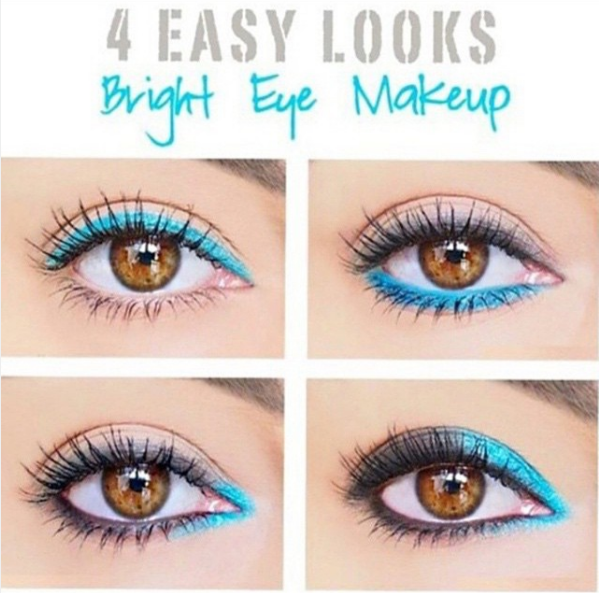 Play around with bright eyeliner by only applying it to certain areas: