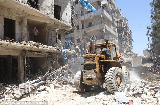 The rocket bombardment badly damaged the Al-Shaar neighbourhood