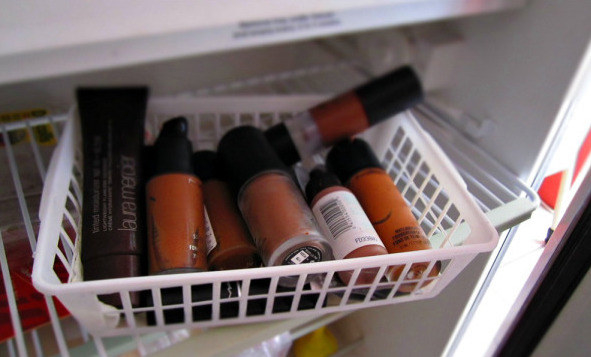 Store certain makeup products in the fridge to extend their shelf life.