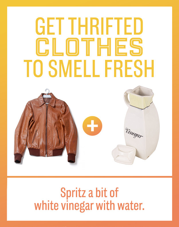 Get rid of gross thrift store smell with distilled white vinegar!