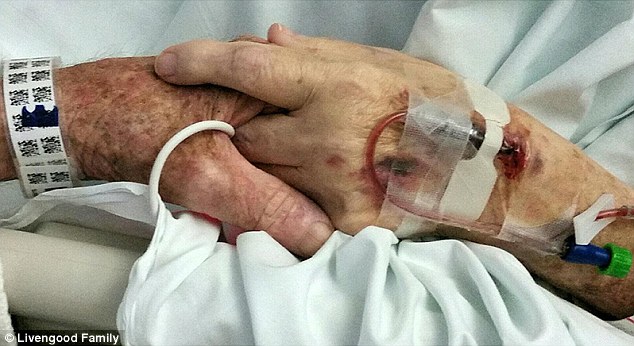 The couple were holding hands when Margaret died just before 8am. Her husband died a few hours later, at 5.19pm 
