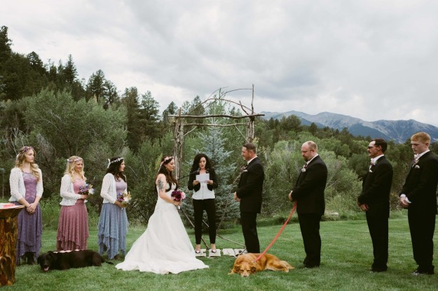 O'Connell and Garvin were married on Sept. 1, with Charlie Bear, and one of their other five dogs, by their sides.