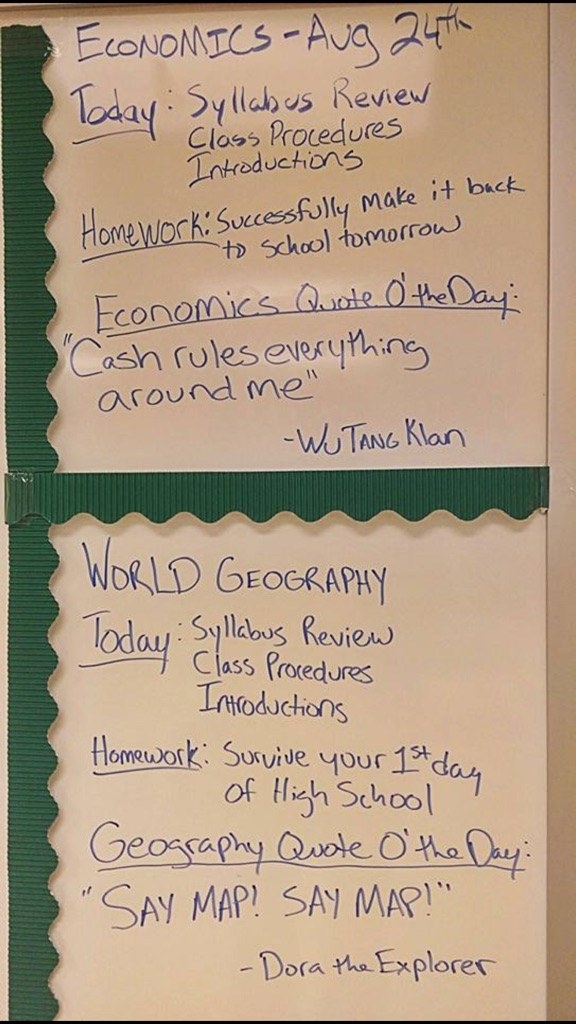 This teacher who gave their students some really achievable homework.