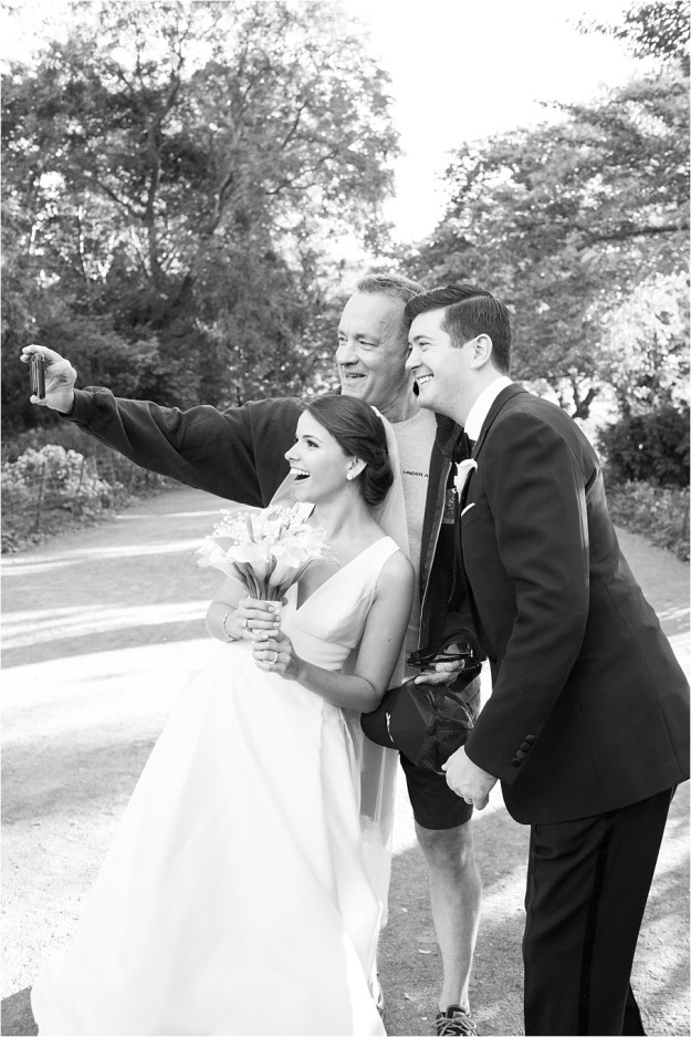 The guy from The Da Vinci Code also took a selfie with the couple and even joked that he could perform their ceremony for them.