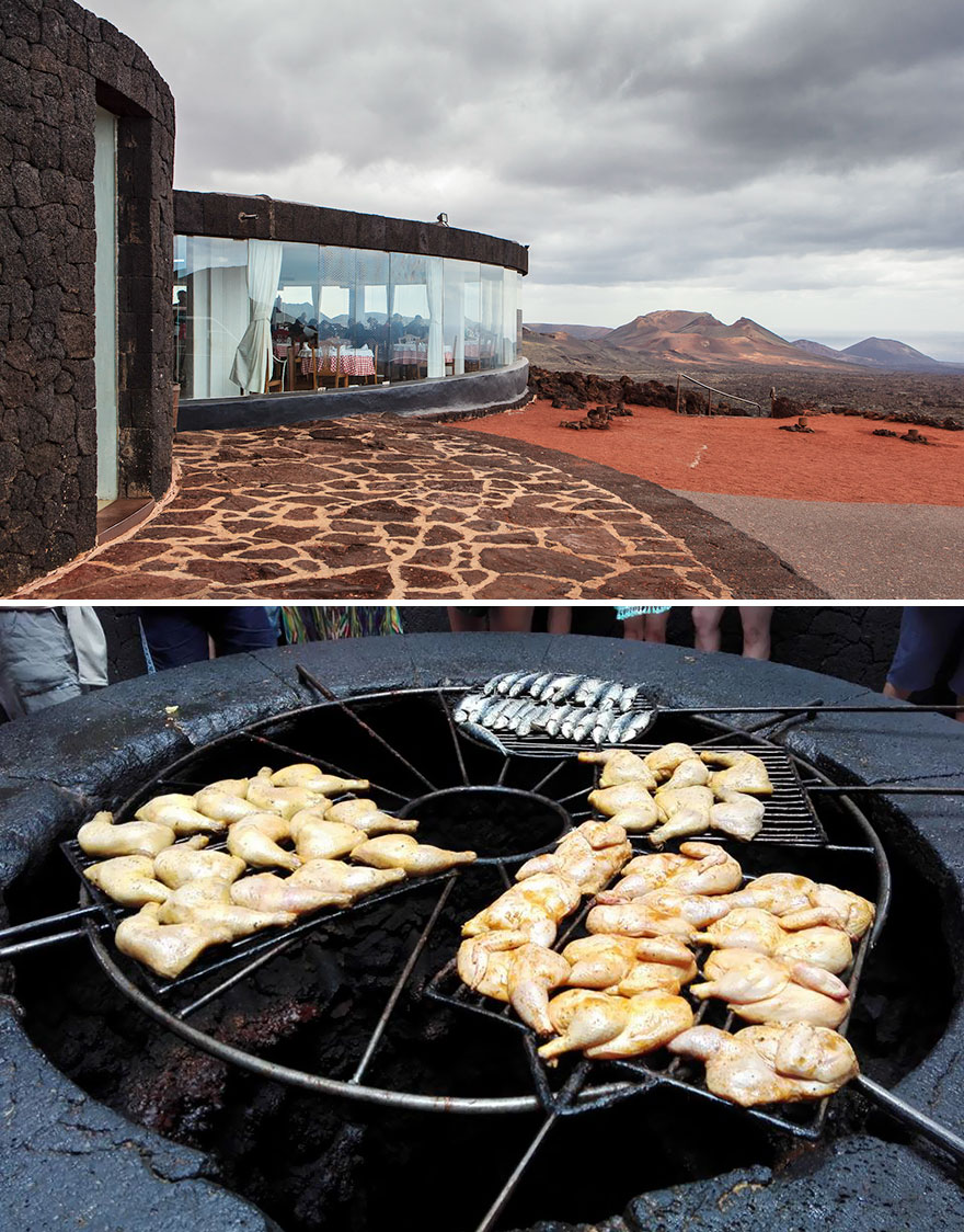 Your Meal Is Grilled Over A Volcano, El Diablo, Lanzarote, Spain