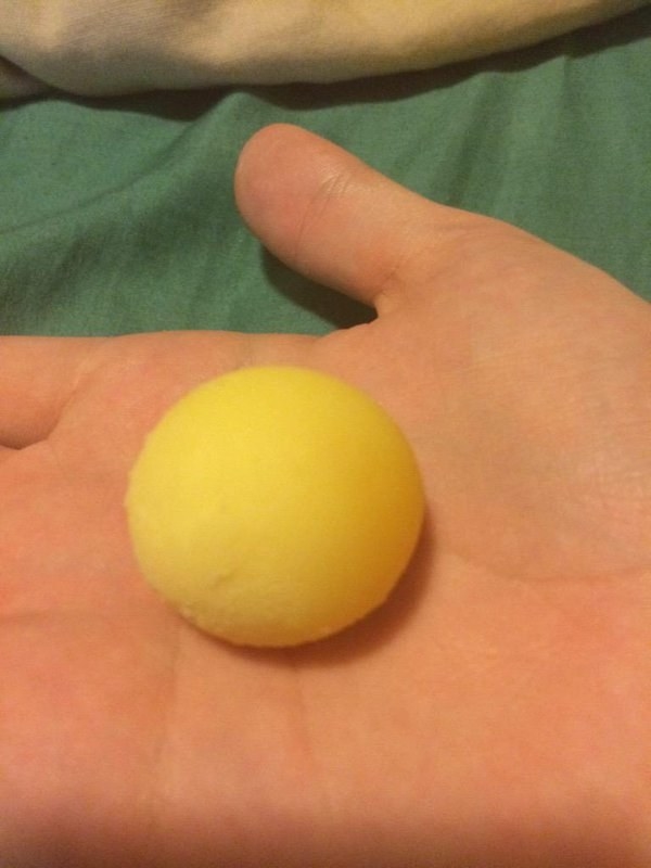 And this hard boiled egg yolk.