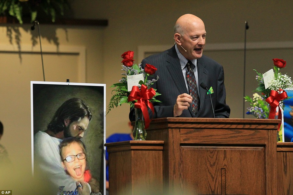 The Rev. David Blizzard delivered the eulogy for Jacob, saying he loved everybody, and would 'pretend he was a superhero'