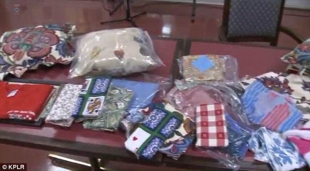For the last two years, Simms has sewn more than 400 handmade items (pictured) for seniors at the center, a facility offering meals, games, classes and other services to senior citizens
