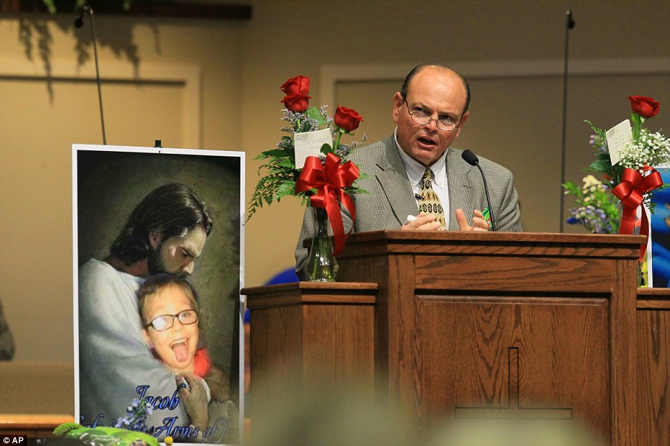 Tim Marcengill, Associate Pastor Evangelism and Education, speaks at funeral for Jacob Hall on Wednesday