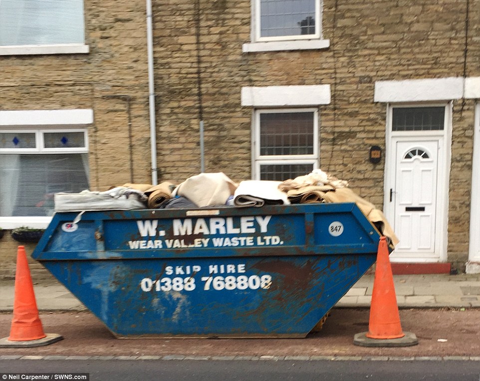 Mr Carpenter said the house 'smelled like death' when he tried to clean it. A picture shows the amount of rubbish left there
