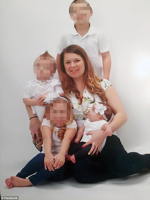 Amanda Leigh Adkins is seen above with Emmaleigh and her other three children in this Facebook photo