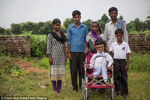 But his fortunes were changed when a mother-of-two living 4,000 miles away in the UK read about his plight and launched a crowd funding page to raise £12,000 for his surgery