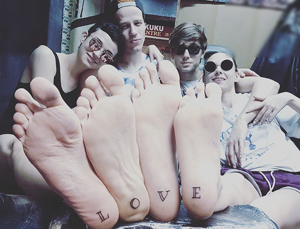 Although the bottom of the foot may not sound like a great location for a tattoo as it may tickle or hurt a lot, it's a great place to get tatted if you and your friend(s) want something a little more subtle. 