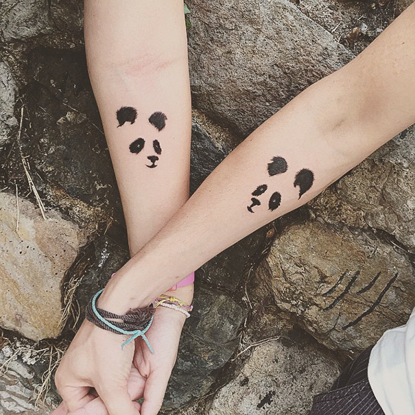Pandas represent tranquility, strength, and determination. If you and your best friend find these characteristics valuable, getting matching panda tattoos can symbolize that greatly. 