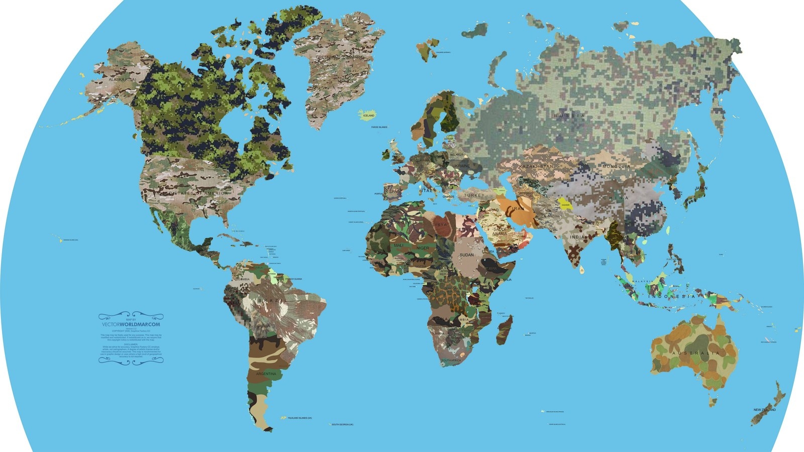 24. The various camouflage patterns of the world: